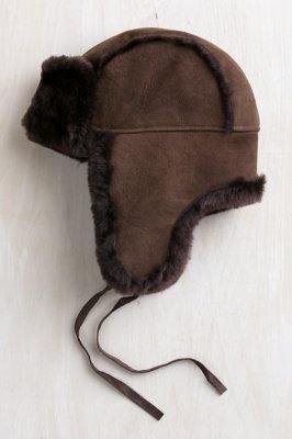 Australian Merino Sheepskin Trapper Hat, CHOCOLATE BROWN