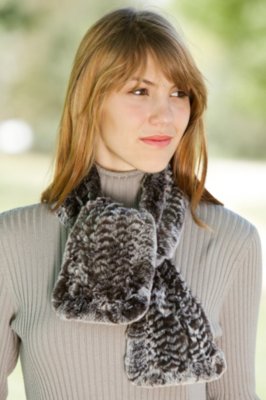 Women's Knitted Rex Rabbit Fur Scarf