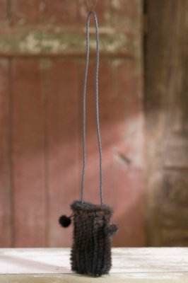 Knitted Mink Cell Phone Handbag