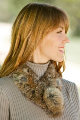 Women's Rabbit Fur Ladder Scarf