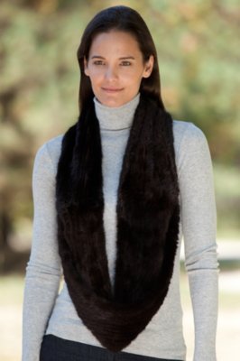 Women’s Knitted Mink Fur Infinity Scarf