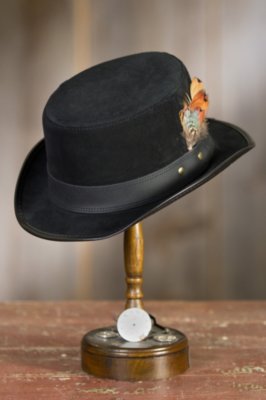 Steampunk Leather Stoker Hat 