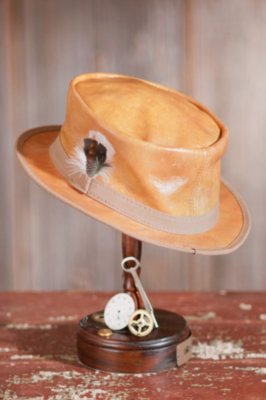 Crushable Steampunk Busker Leather Hat