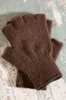 Bison Down Fingerless Gloves