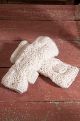 Women's Handmade Flower Crocheted Wool Wristwarmers