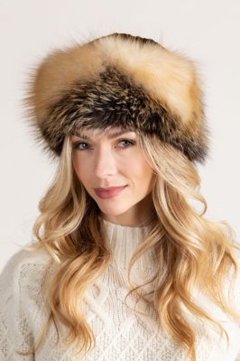 Women's Sheared Beaver Hat with Fox Fur Trim