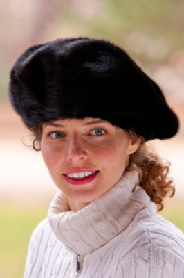 Women's Longhaired Mink Fur Beret