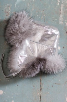 Leather Trooper Hat with Fox Fur Trim