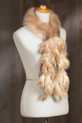 Women's Fox Fur Collar with Fringes