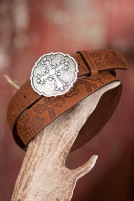 Men's Western Cross King Leather Belt