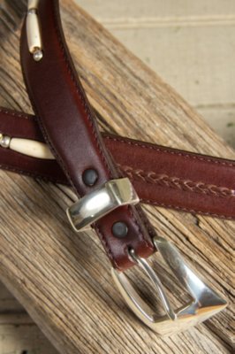 Toronto Taper Leather Belt, BROWN