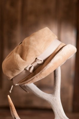 Women’s Sheepskin Hat with Leather Bow
