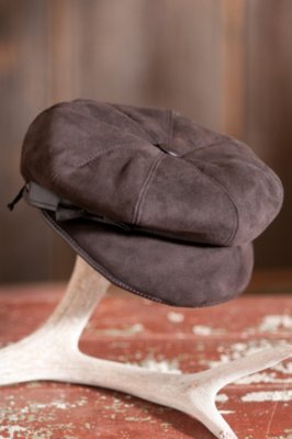 Women's Sheepskin Hat with Leather Bow