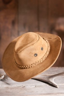Sueded Cowhide Hiker Hat with Vents