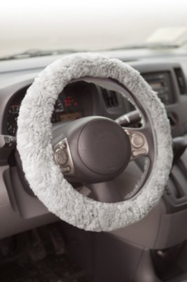 Steering Wheel Cover, LIGHT SILVER, Size 1 SIZE