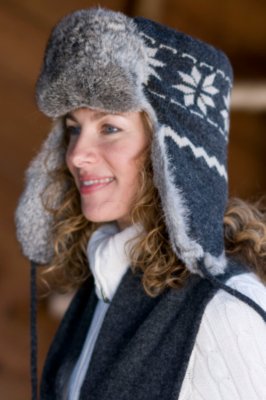 Women's Lambswool & Rabbit Aviator Hat