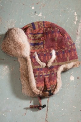 Navajo Aviator Hat with Rabbit Trim