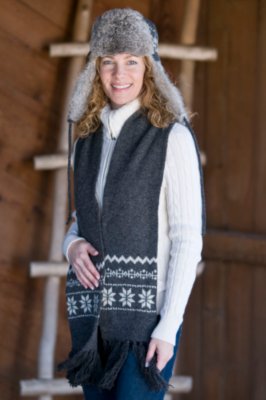 Women's Lambswool Snowflake Scarf
