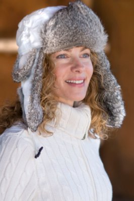 Taslan Rabbit Trimmed Aviator Hat