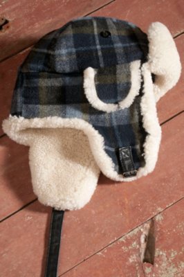 Plaid Woodsman Sheepskin Hat