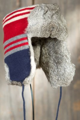 Sports Stripe Lambswool Aviator Hat