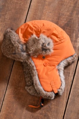 Kids’ Taslan Aviator Hat with Rabbit Fur Trim