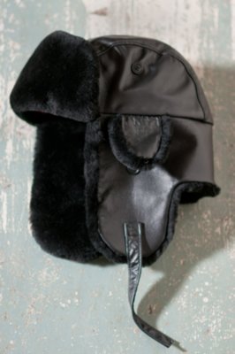 Falcon Leather Aviator Hat with Sheepskin Lining