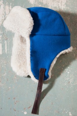 Melton Wool Aviator Hat with Sheepskin Trim