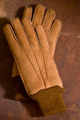 Women's Shearling Gloves with Knit Cuff
