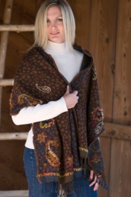 Women's Magic Forest Embroidered Shawl