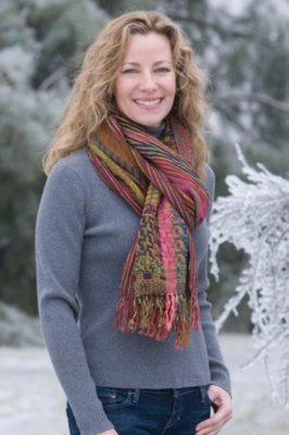 Women's Multi Colored Wool Scarf