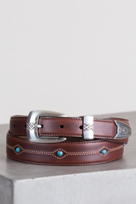 Cody Turquoise Taper Leather Belt