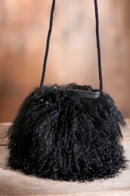 Tibetan Lamb Fur Crossbody Handbag