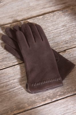 Women's Deer Suede Gloves with Wrist Lacing