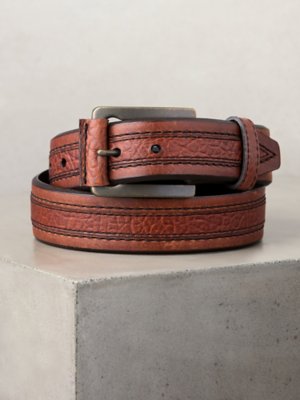Overland Chippewa Bison Leather Belt, SADDLE/PEANUT