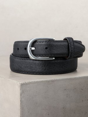Overland Pinnacle Bison Leather Belt, BLACK
