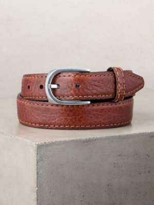 Overland Pinnacle Bison Leather Belt, PEANUT