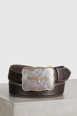 Overland Maverick Bison Leather Belt, BROWN