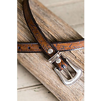 Overland Tularosa Bison Leather Belt, BROWN/COGNAC/BLUE