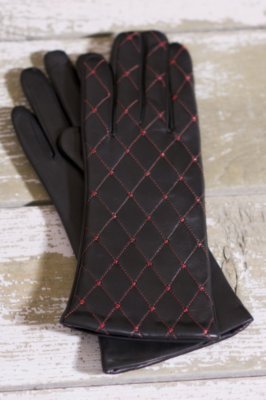 Women's Carolina Amato Quilted Cashmere & Leather Gloves