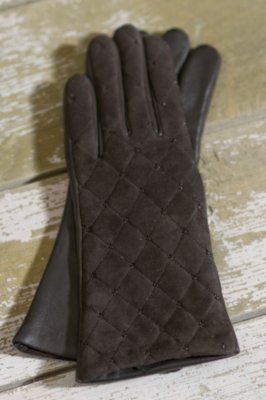 Women's Suede Quilted Carolina Amato Gloves