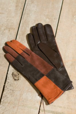 Women's Patchwork Suede Gloves