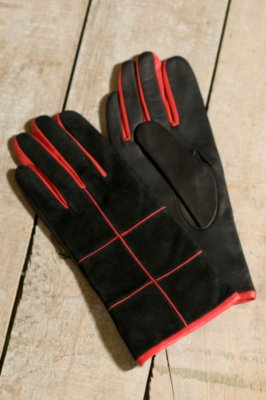 Women's Contrast Suede Block Gloves