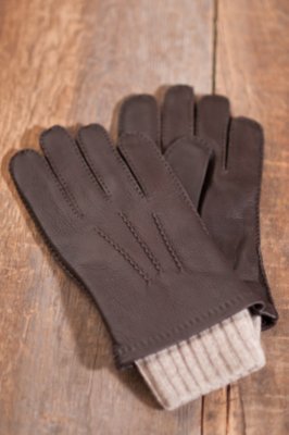 Men's 2 in 1 Deerskin Leather and Cashmere Gloves