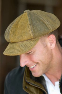 Men's Antique Leather Newsboy Hat