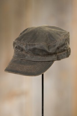 Weathered Cotton Military Cap