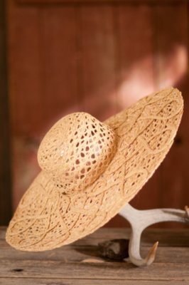 Women's Lattice Weave Raffia Hat