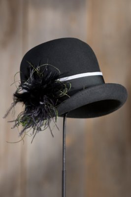 Women's Peacock Wool Felt Cloche Hat 