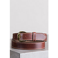 Oiled Fancy Padded Leather Belt, BROWN
