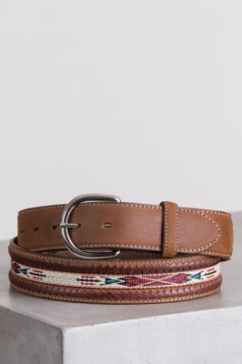 Leather Braid Leather Belt
